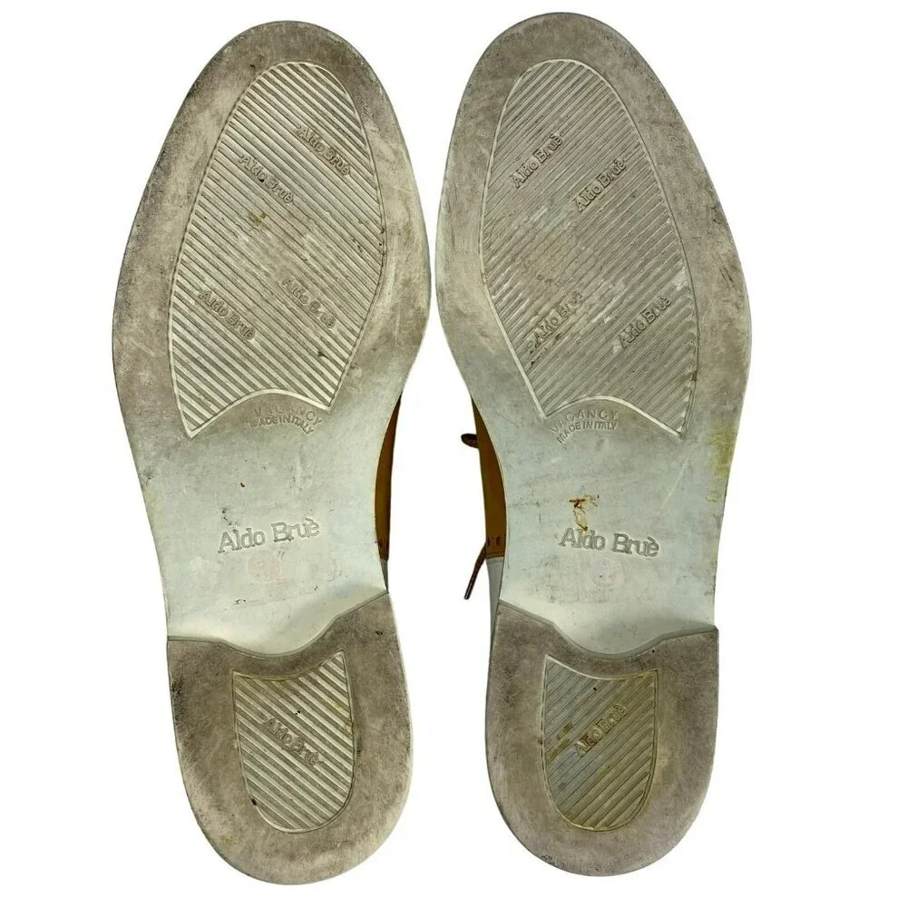 Aldo Bruè Men's Tan White Leather‎ Wingtip Oxford Shoes Size 7